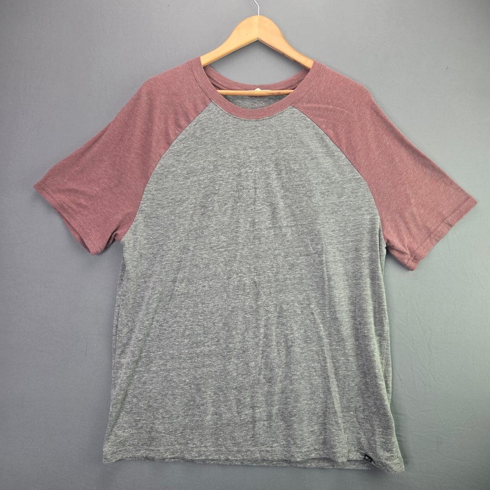 Threads 4 Thought Raglan T-Shirt Baseball Tee XL Grey Red Short Sleeve Soft